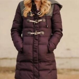 Anthropologie cartonnier purple down parka jacket size 12